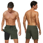 Sammy Jackson Dylan Men Quick Dry Compression Swim Trunks With Zip Pockets