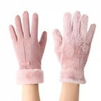 VelvTouch Women Genuine Suede Winter Thermal Fleece Lined Gloves