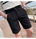 Sammy Jackson Quinten Slim Fit Men's Plaid Knee Length Shorts With Belt