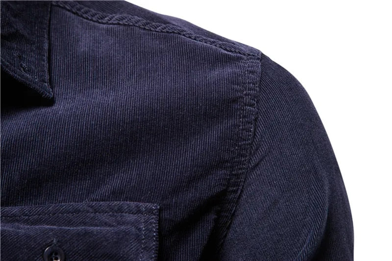 Sammy Jackson Classic Casual Corduroy Pure Cotton Button Shirt