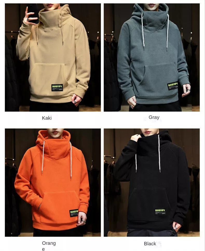 Sammy Jackson Warm Oversized Fleece Lined Street Hoodie Black