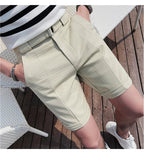 Sammy Jackson Quinten Slim Fit Men's Plaid Knee Length Shorts With Belt