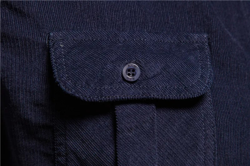 Sammy Jackson Classic Casual Corduroy Pure Cotton Button Shirt