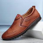 SteadFast Men's Slip On Loafers Leather Round Toe Moccasin Sole