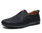 SteadFast Men's Slip On Loafers Leather Round Toe Moccasin Sole