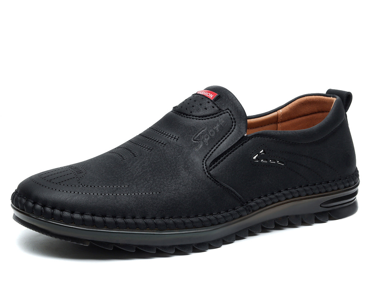 SteadFast Men's Slip On Loafers Leather Round Toe Moccasin Sole