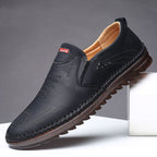 SteadFast Men's Slip On Loafers Leather Round Toe Moccasin Sole