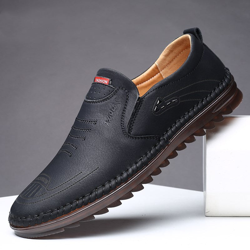 SteadFast Men's Slip On Loafers Leather Round Toe Moccasin Sole