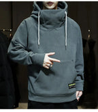 Sammy Jackson Warm Oversized Fleece Lined Street Hoodie Black