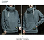 Sammy Jackson Warm Oversized Fleece Lined Street Hoodie Black