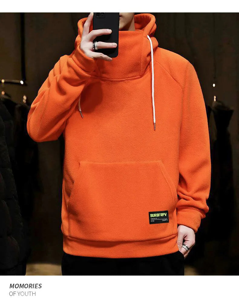 Sammy Jackson Warm Oversized Fleece Lined Street Hoodie Black