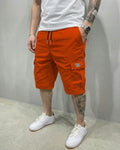 Mens Cargo Shorts With Drawstring Waist And Large Flap Pockets