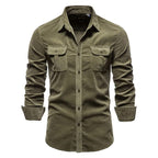 Sammy Jackson Classic Casual Corduroy Pure Cotton Button Shirt
