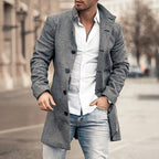 Sammy Jackson Long Jacket Casual Slim Fit Button Closure Outerwear