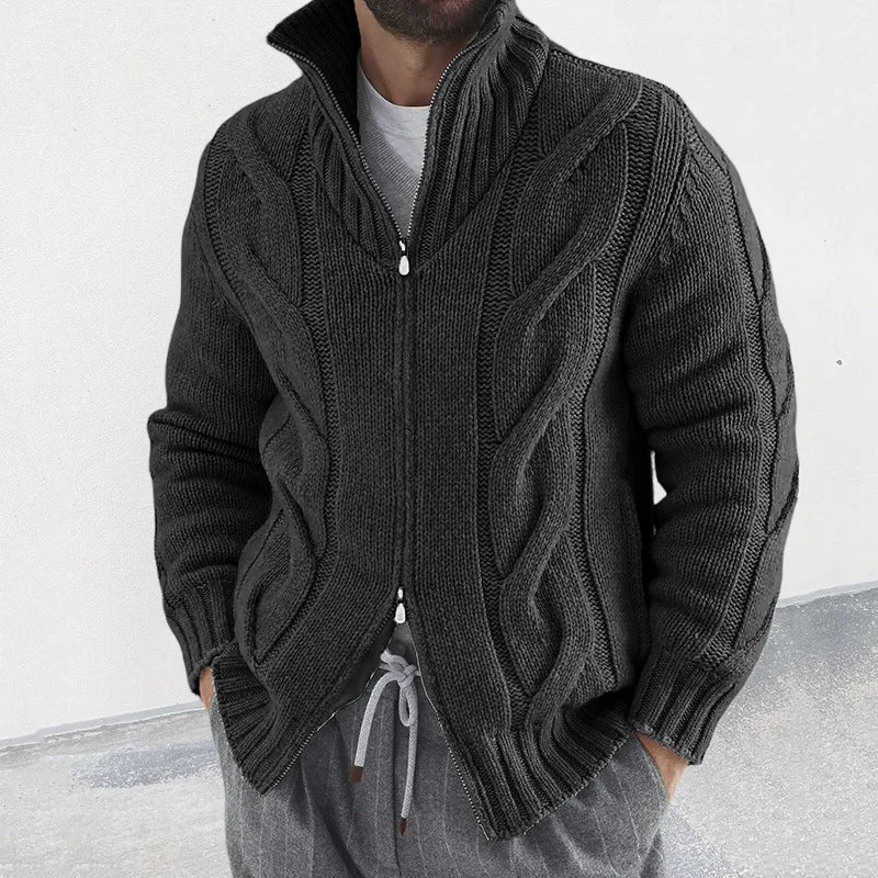 Sammy Jackson Sven Knitted Vest With Full Zip High Neck Collar