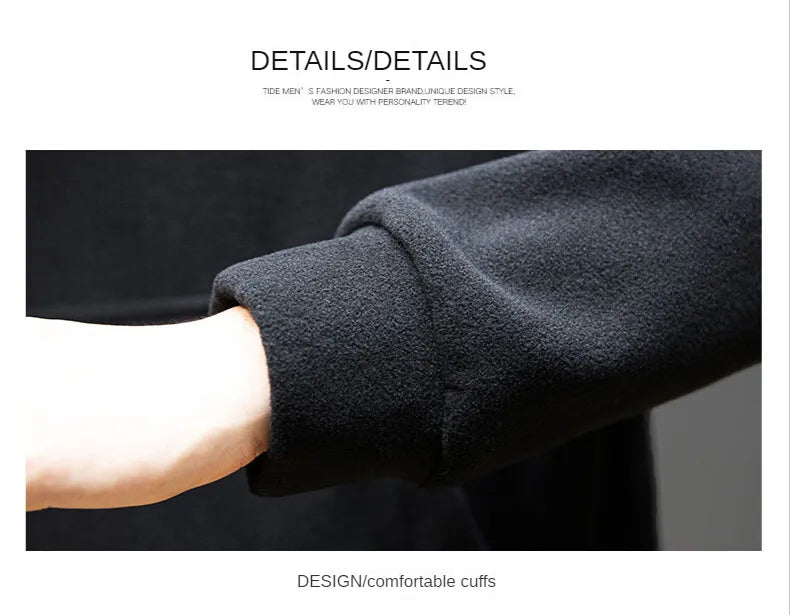 Sammy Jackson Warm Oversized Fleece Lined Street Hoodie Black