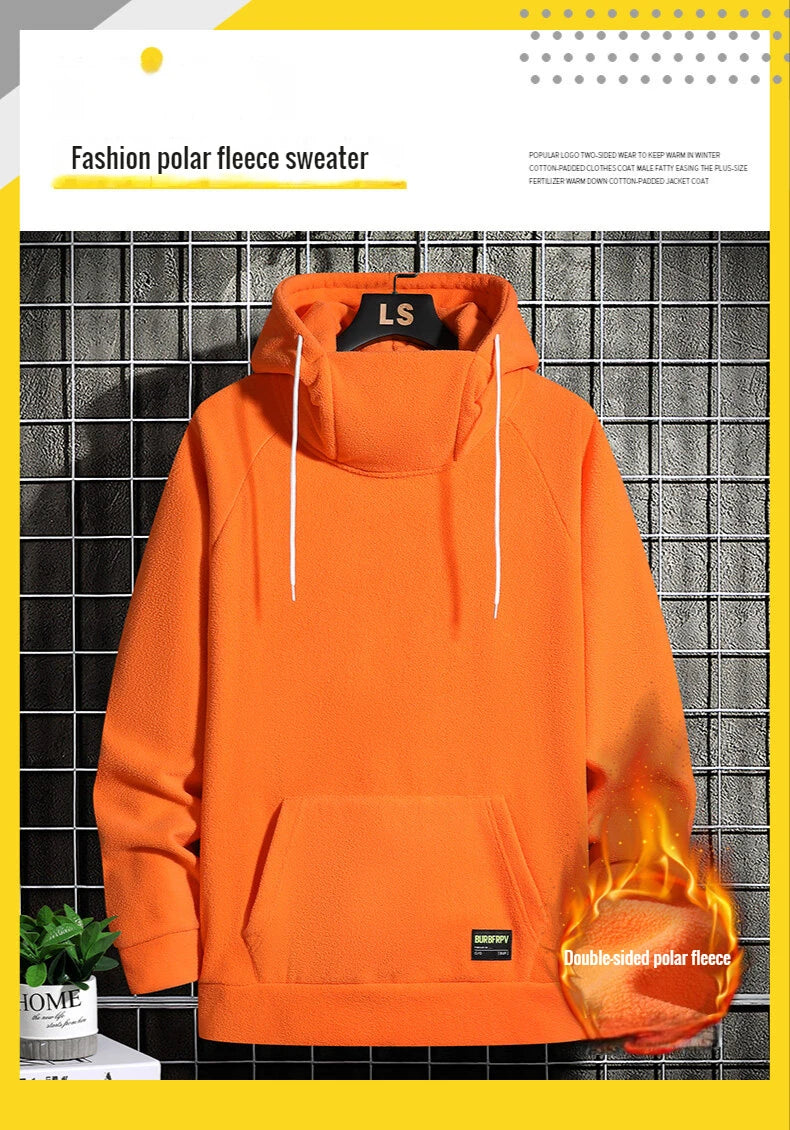 Sammy Jackson Warm Oversized Fleece Lined Street Hoodie Black