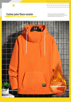Sammy Jackson Warm Oversized Fleece Lined Street Hoodie Black