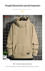 Sammy Jackson Warm Oversized Fleece Lined Street Hoodie Black