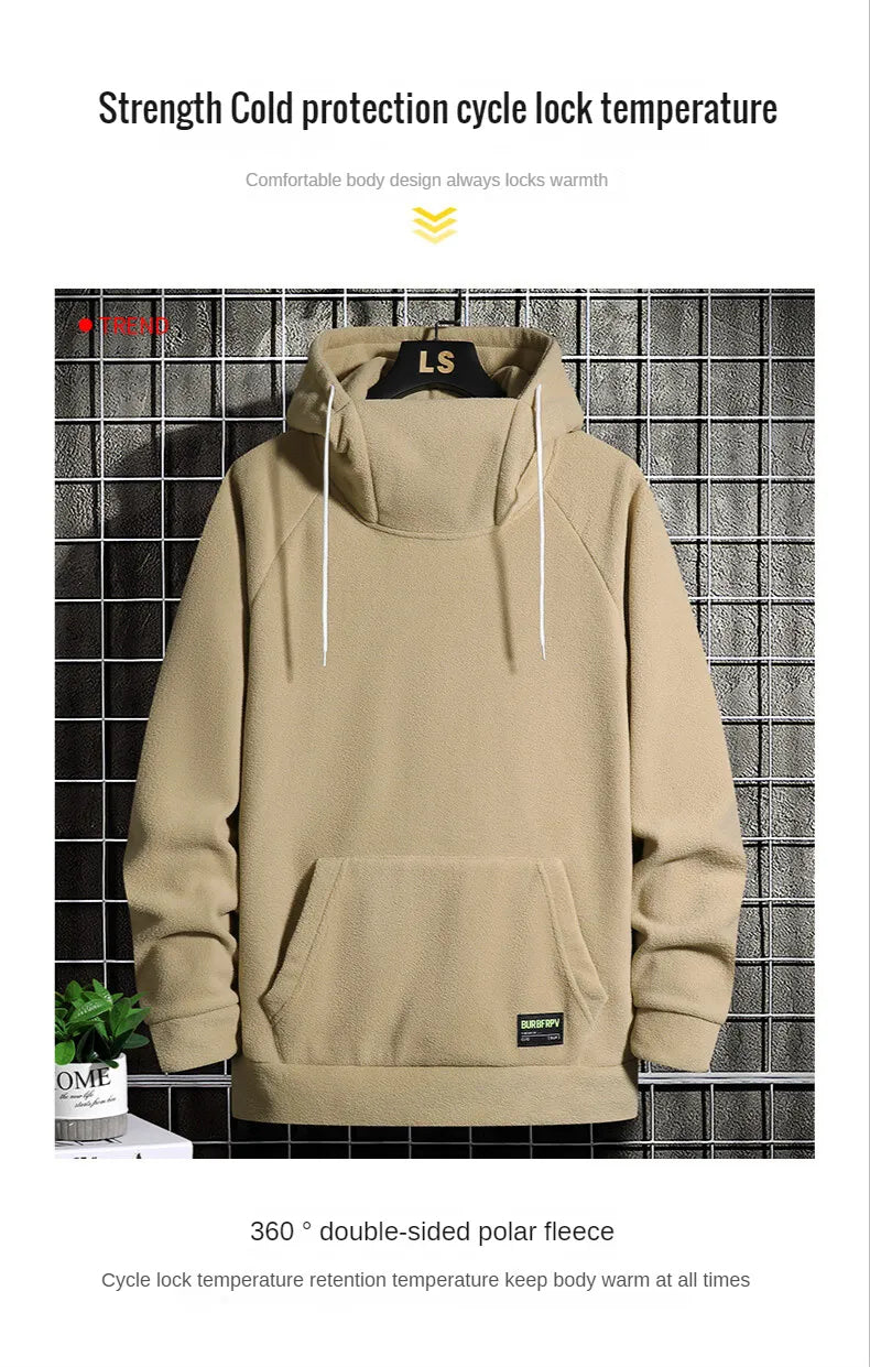 Sammy Jackson Warm Oversized Fleece Lined Street Hoodie Black