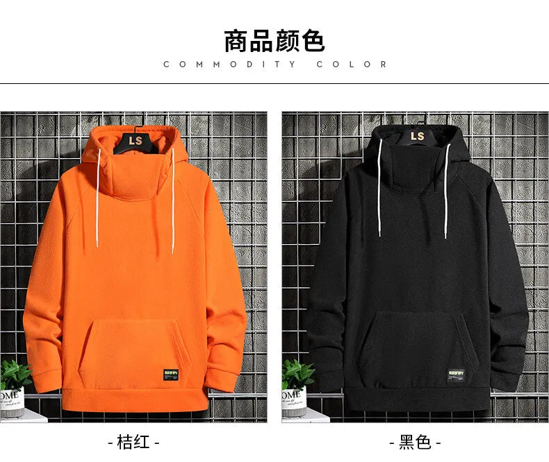 Sammy Jackson Warm Oversized Fleece Lined Street Hoodie Black
