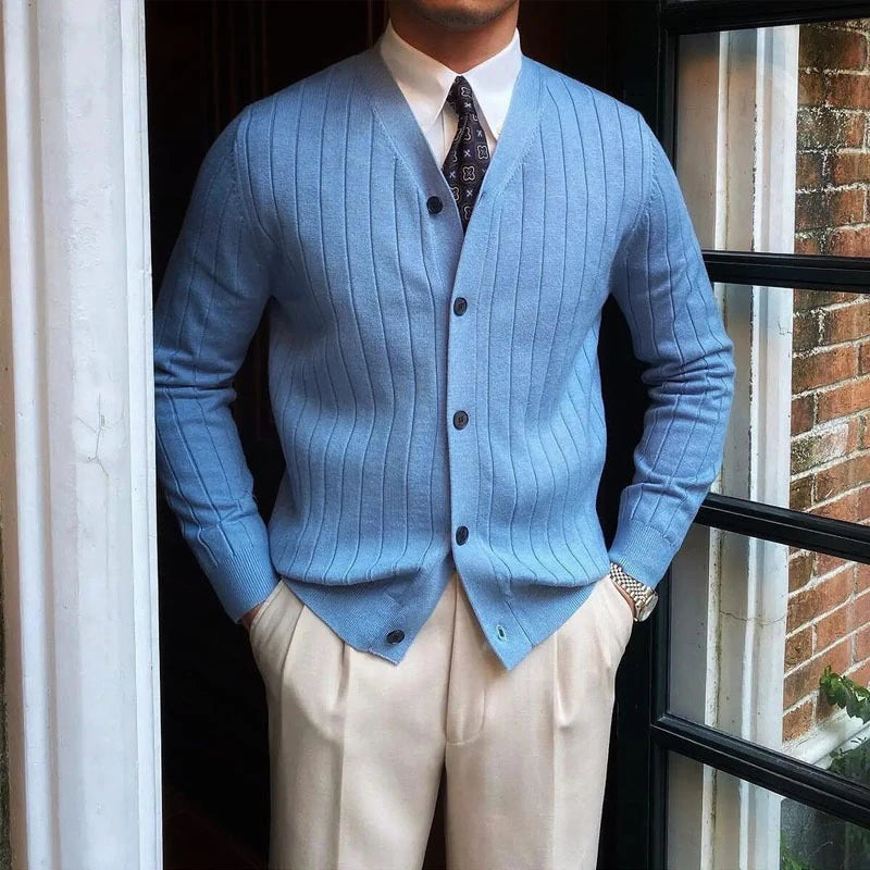 Sammy Jackson Mens Slim Fit Tijn Knitted Long Sleeve Cardigan