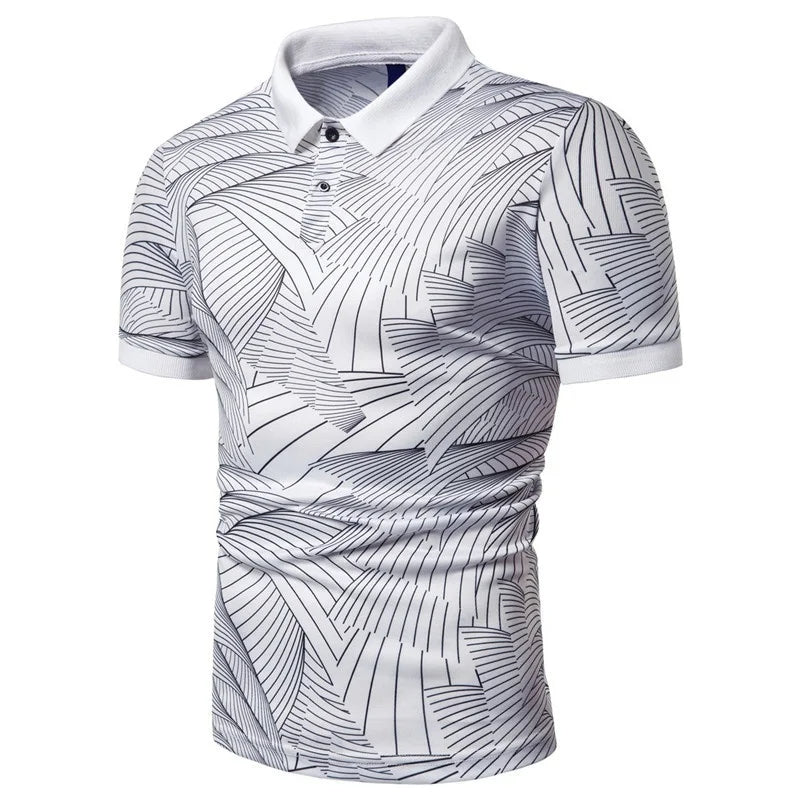 Sammy Jackson Stefan Golf Print Casual Short Sleeve Polo Shirt
