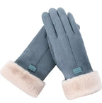 VelvTouch Women Genuine Suede Winter Thermal Fleece Lined Gloves