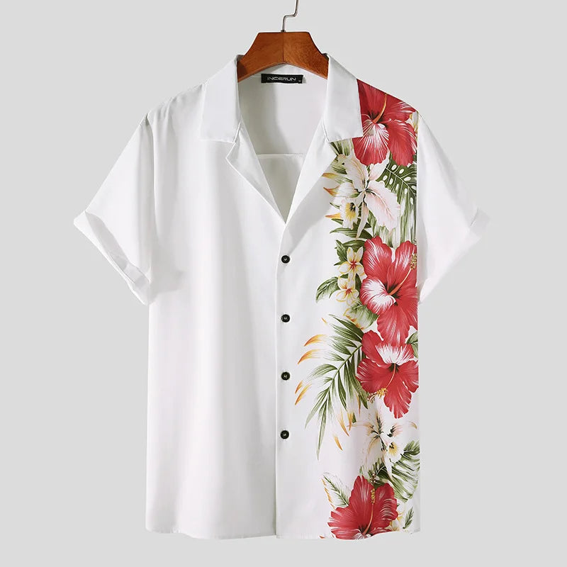 Sammy Jackson Andre Floral Print Short Sleeve Casual Summer Shirt