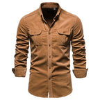 Sammy Jackson Classic Casual Corduroy Pure Cotton Button Shirt