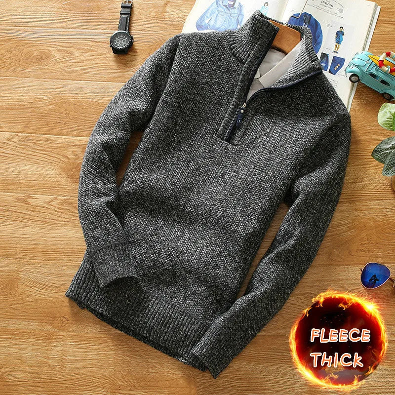 Sammy Jackson Mens Heavy Weight Wool Half Zip Winter Sweater