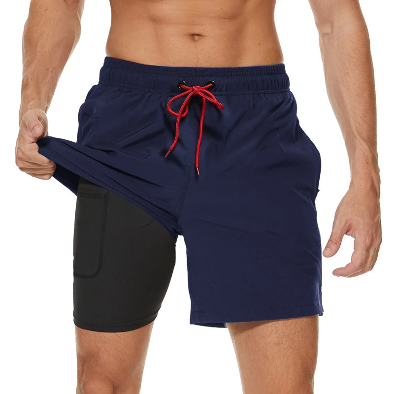 Sammy Jackson Dylan Men Quick Dry Compression Swim Trunks With Zip Pockets