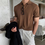 Ademend And Luxe Sammy Jackson Men Striped Knit Short Sleeve Tshirt