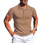 Sammy Jackson Gert Men's Short Sleeve Striped Navy Polo Shirt