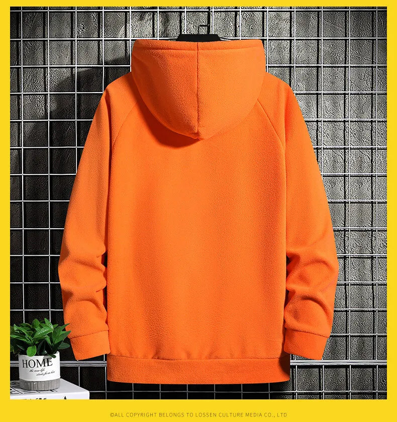 Sammy Jackson Warm Oversized Fleece Lined Street Hoodie Black