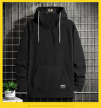 Sammy Jackson Warm Oversized Fleece Lined Street Hoodie Black