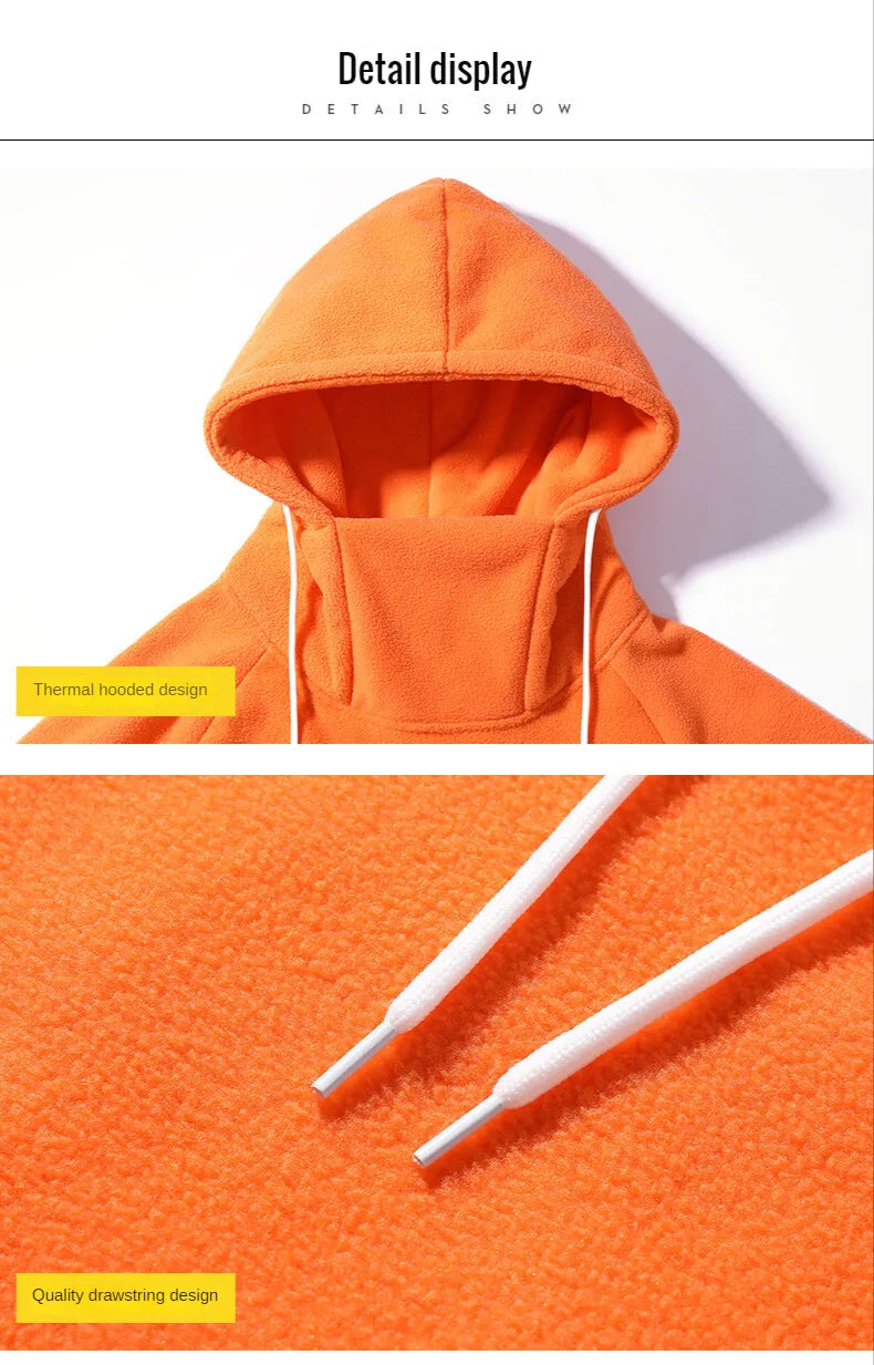 Sammy Jackson Warm Oversized Fleece Lined Street Hoodie Black