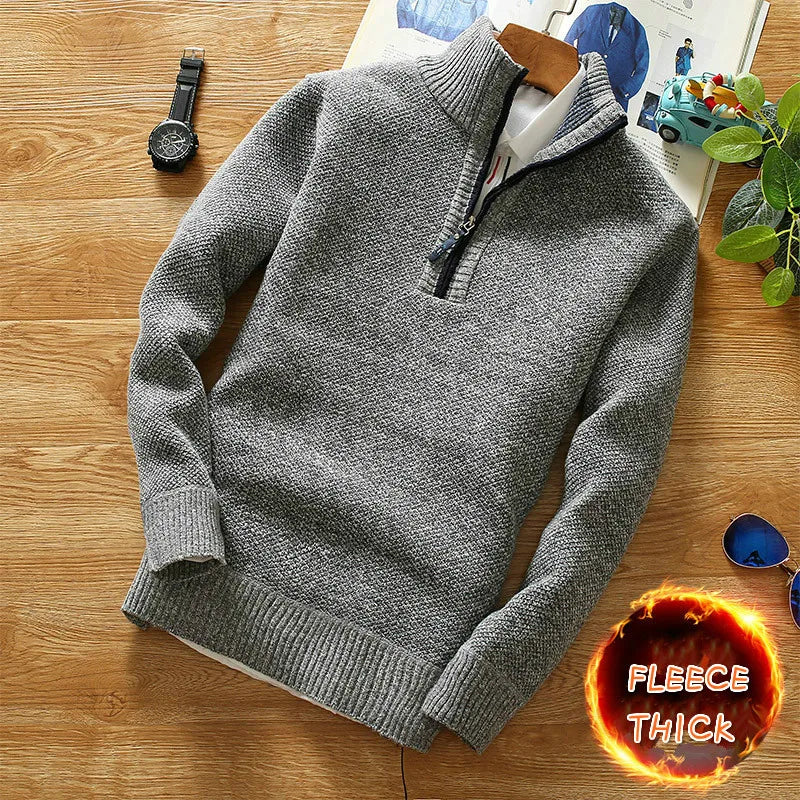 Sammy Jackson Mens Heavy Weight Wool Half Zip Winter Sweater
