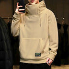Sammy Jackson Warm Oversized Fleece Lined Street Hoodie Black