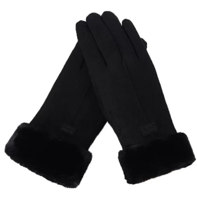 VelvTouch Women Genuine Suede Winter Thermal Fleece Lined Gloves