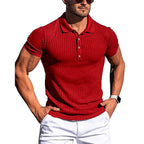 Sammy Jackson Gert Men's Short Sleeve Striped Navy Polo Shirt