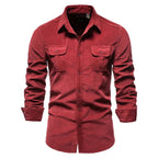 Sammy Jackson Classic Casual Corduroy Pure Cotton Button Shirt