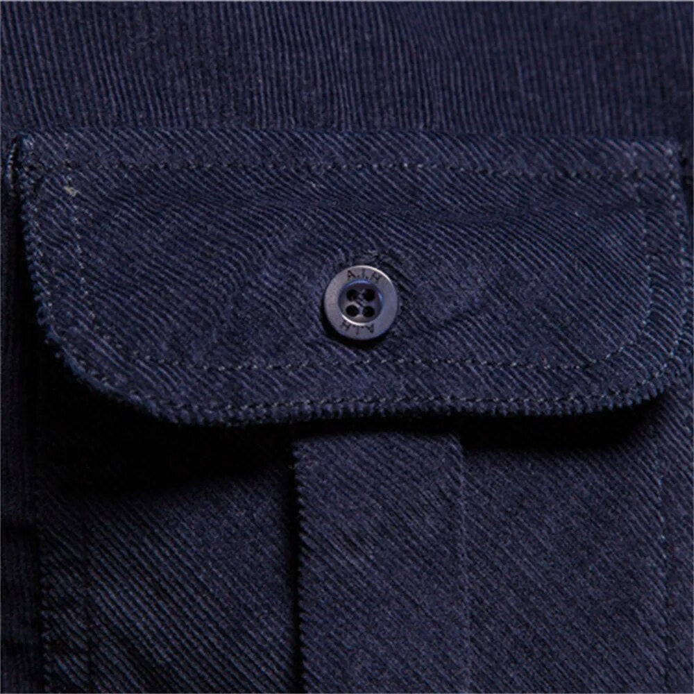 Sammy Jackson Classic Casual Corduroy Pure Cotton Button Shirt