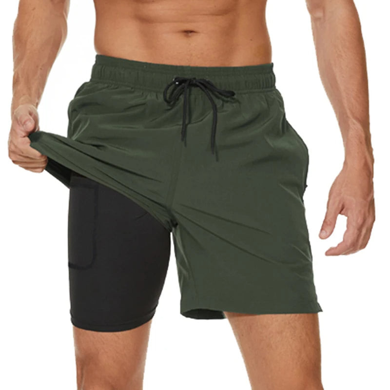 Sammy Jackson Dylan Men Quick Dry Compression Swim Trunks With Zip Pockets