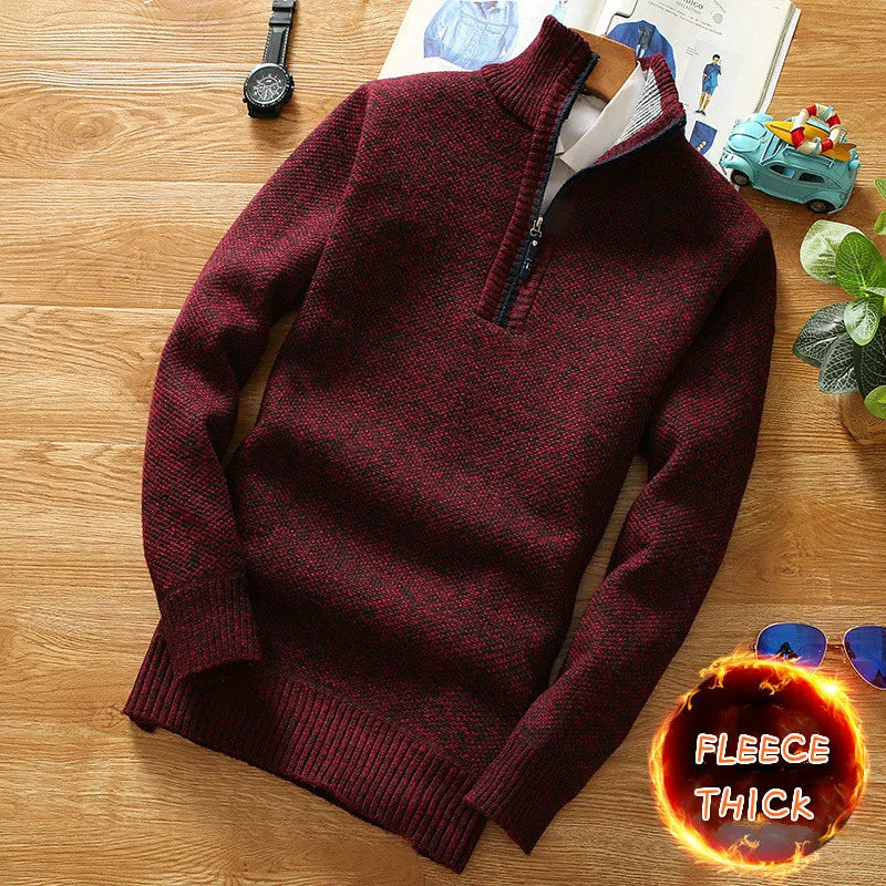 Sammy Jackson Mens Heavy Weight Wool Half Zip Winter Sweater