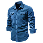 Sammy Jackson Classic Casual Corduroy Pure Cotton Button Shirt