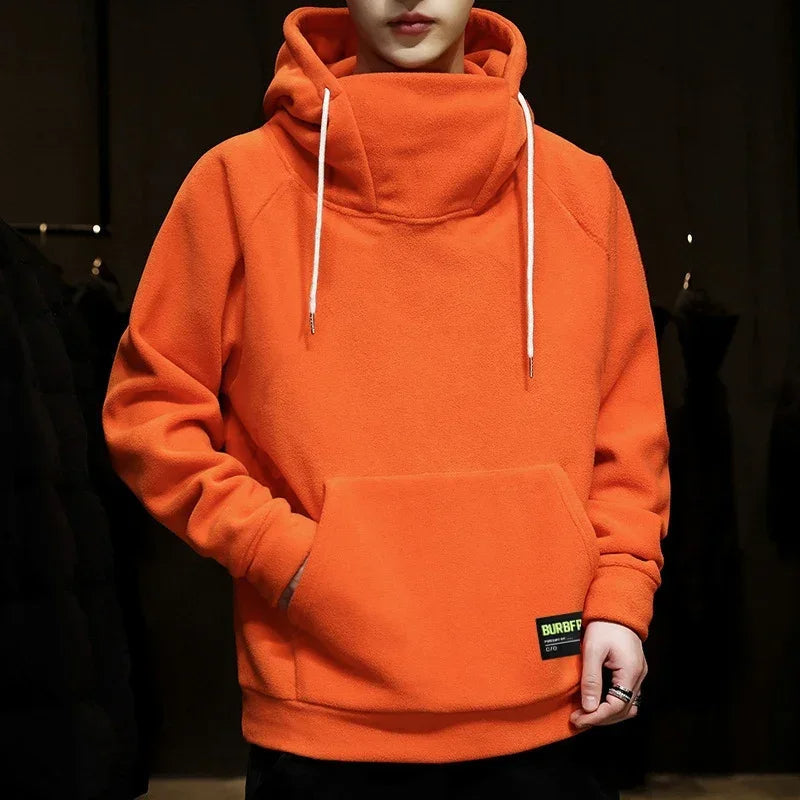 Sammy Jackson Warm Oversized Fleece Lined Street Hoodie Black