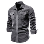 Sammy Jackson Classic Casual Corduroy Pure Cotton Button Shirt