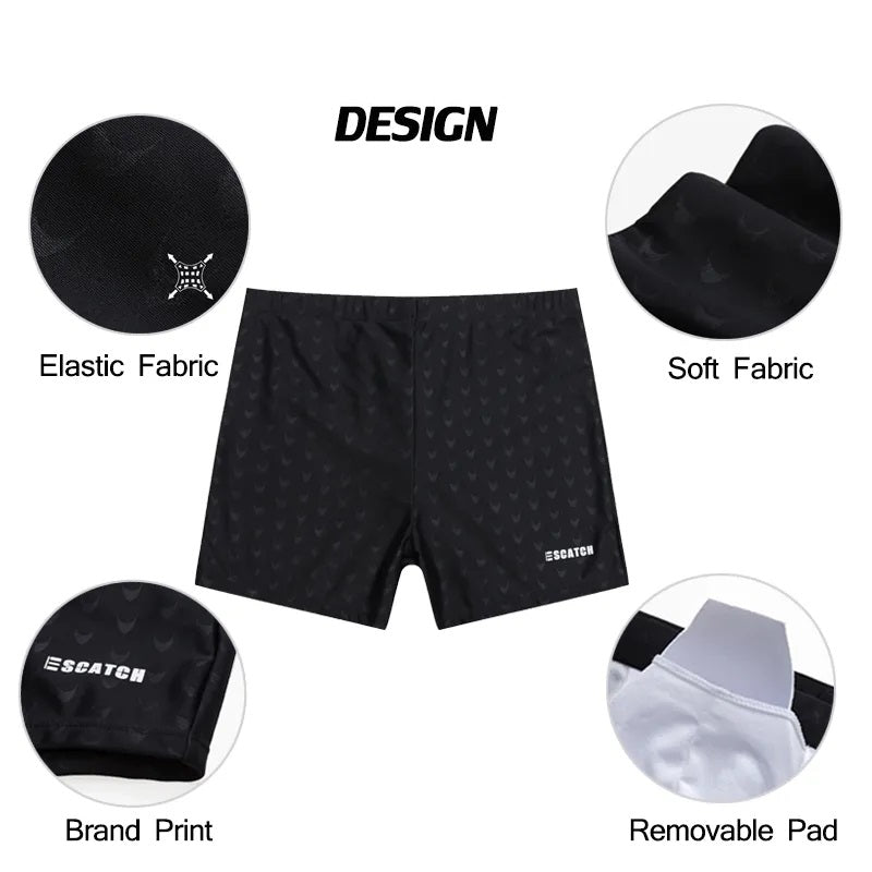 Sammy Jackson Jesse Men's Swim Shorts Quilted Support Black