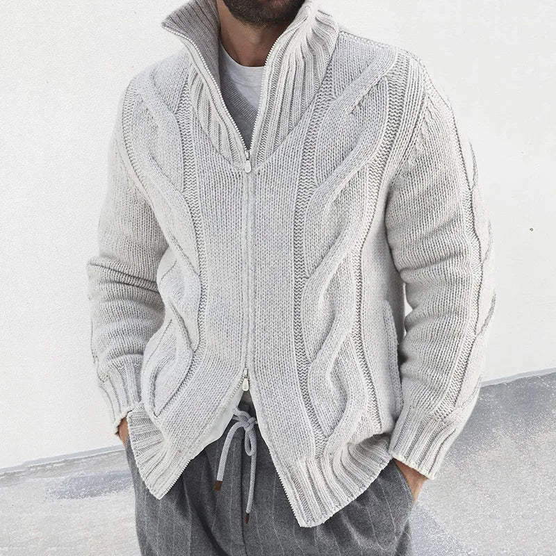 Sammy Jackson Sven Knitted Vest With Full Zip High Neck Collar